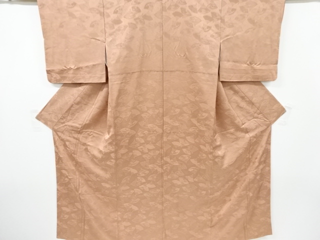 リサイクル　扇模様織り出し色無地着物